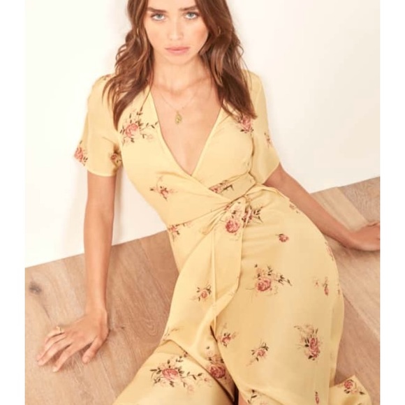 reformation yellow floral dress